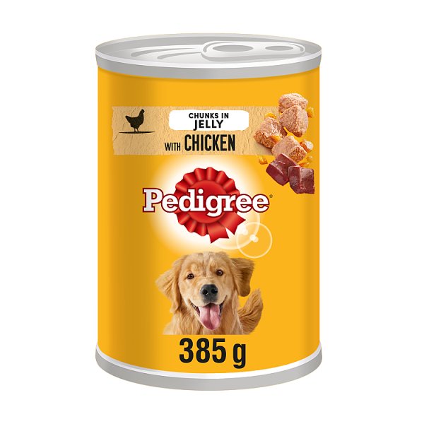 Pedigree Adult Wet Dog Food Tin Chicken in Jelly 385g