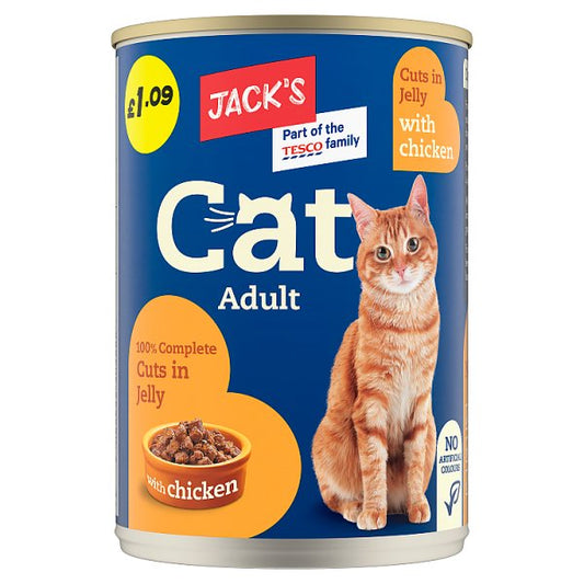 Jack's Cat Adult 100% Complete Cuts in Jelly with Chicken 415g