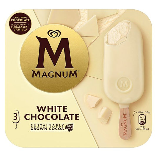 Magnum Ice Cream Sticks White Chocolate 3x100ml