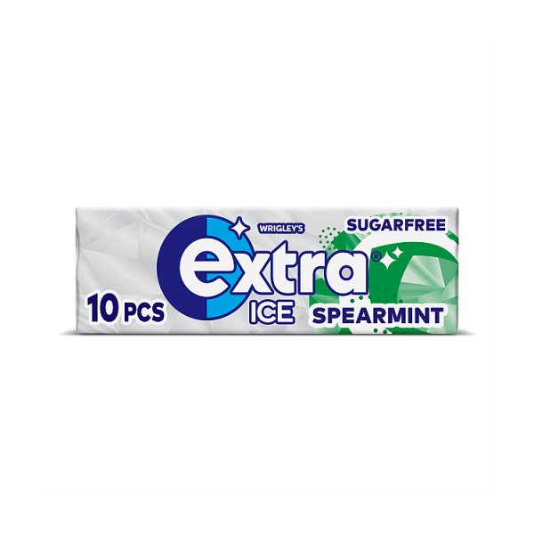 Extra Ice Spearmint Chewing Gum Sugar Free 10 Pieces