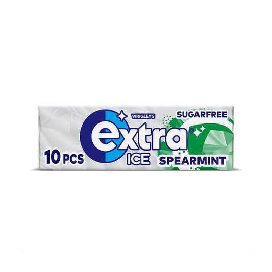 Extra Ice Spearmint Chewing Gum Sugar Free 10 Pieces