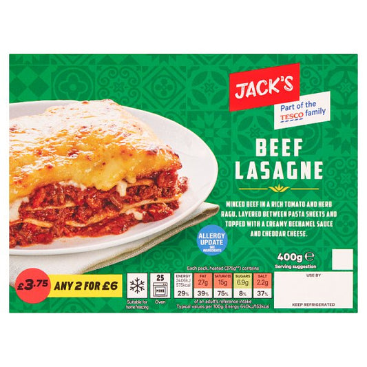 Jack's Beef Lasagne 400g