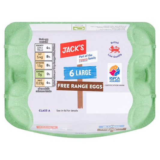 Jack's 6 Large Free Range Eggs