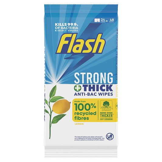 Flash Cleaning Wipes Antibacterial Lemon 24