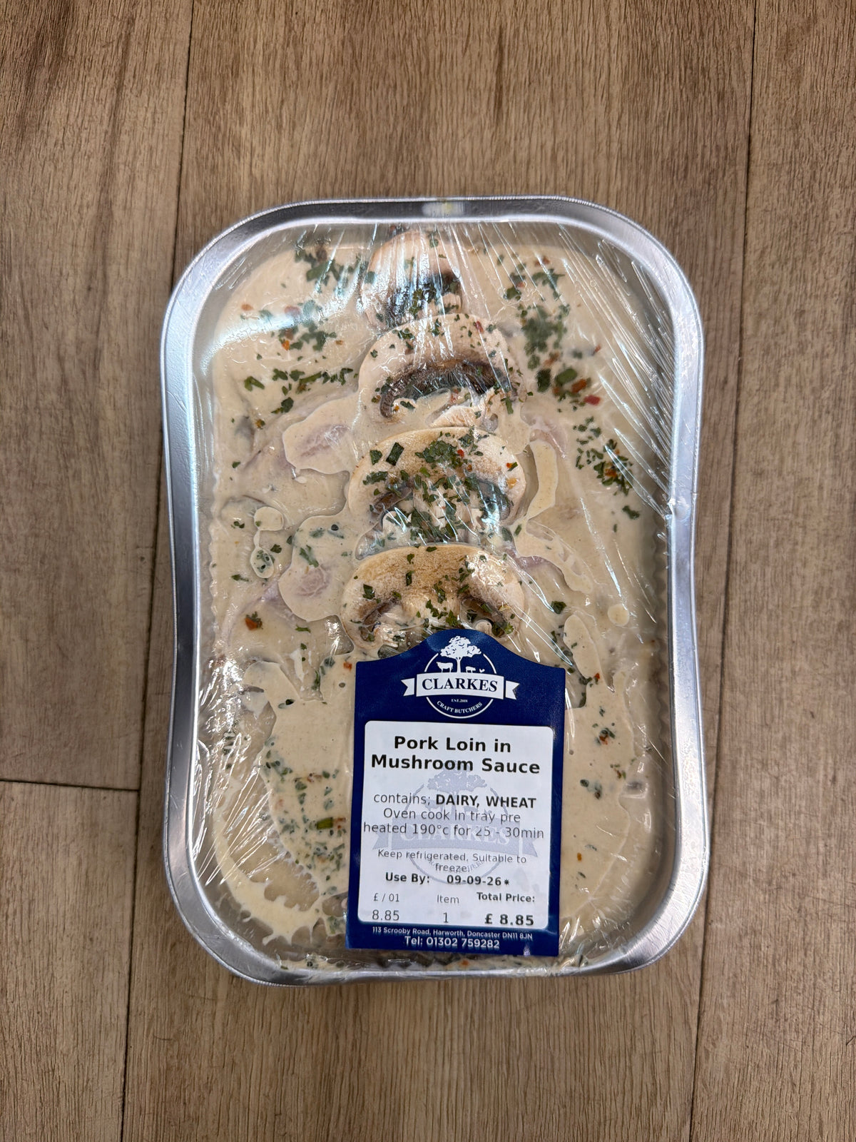 Clarkes Butchers Pork Loin in Mushroom Sauce