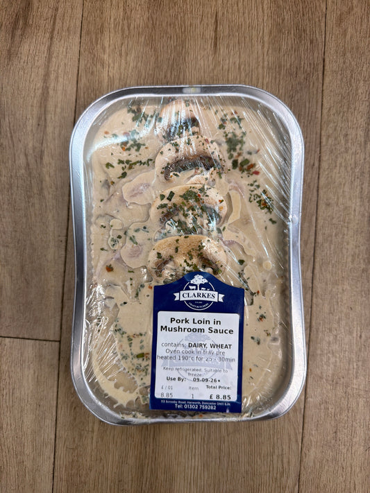 Clarkes Butchers Pork Loin in Mushroom Sauce