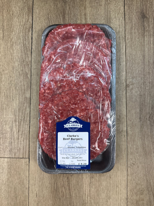 Clarkes Butchers Beef Burgers