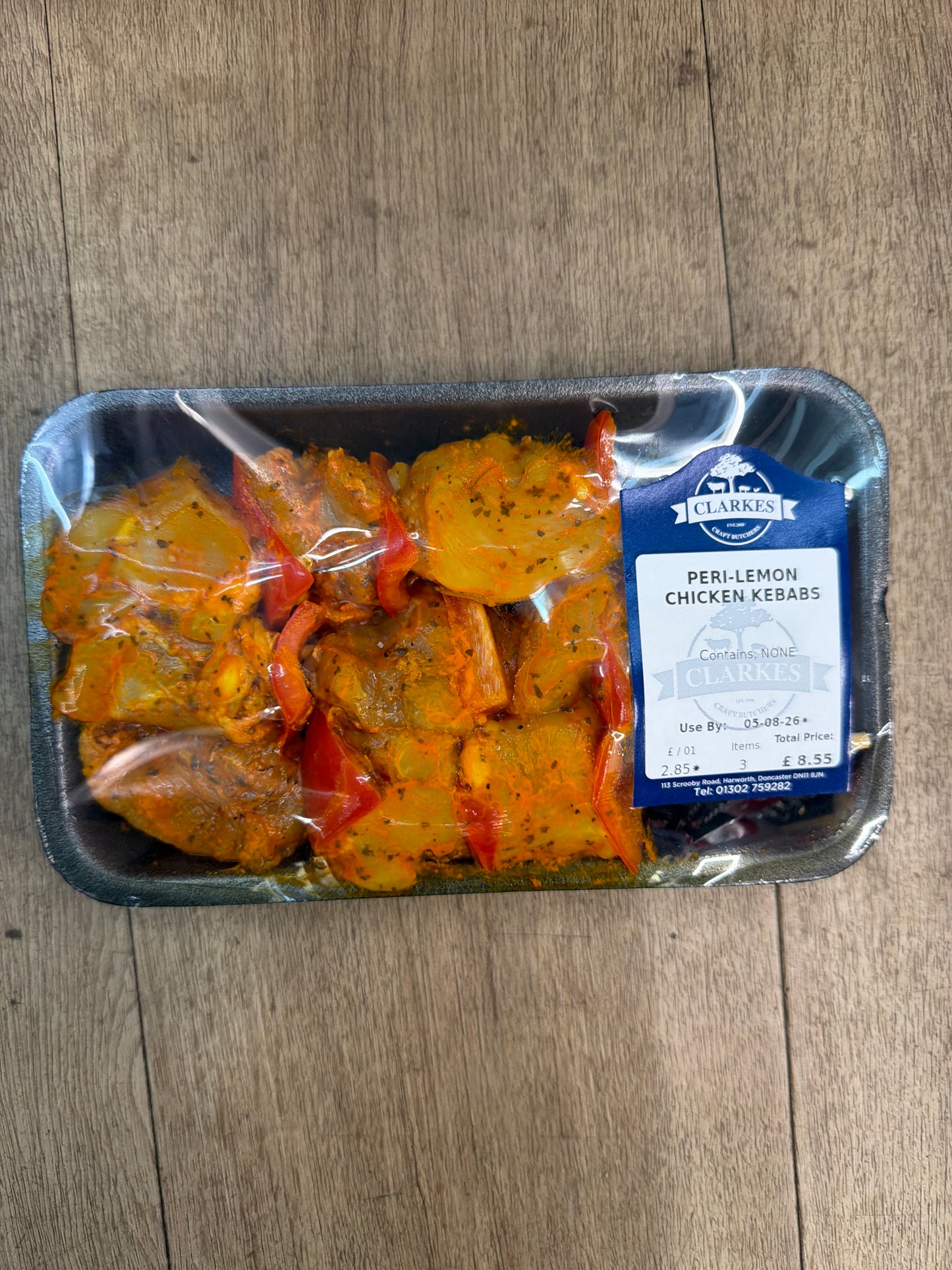 Clarkes Butchers Peri Lemon Chicken Kebabs