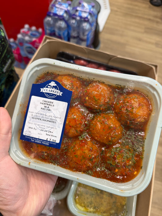 Clarkes Butchers Chicken Meatballs in Piri Piri Sauce