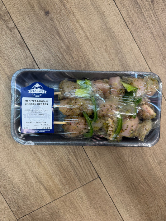 Clarkes Butchers Mediterranean  Chicken Kebabs