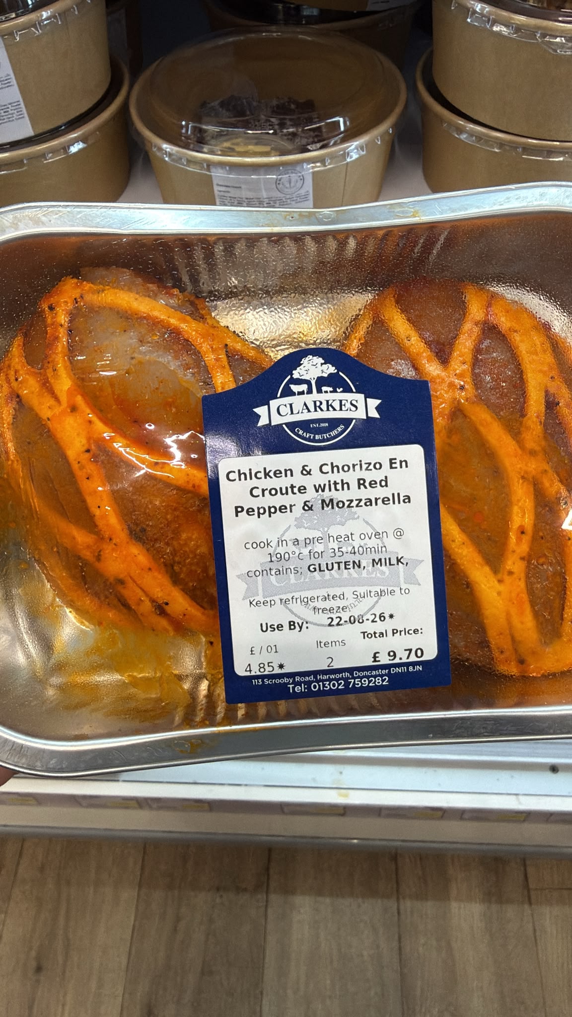 Clarkes Butchers Chicken & Chorizo En Croute