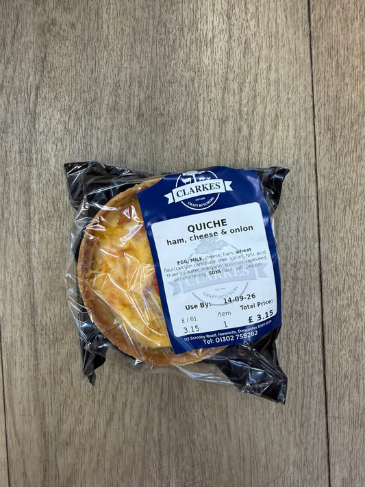 Clarkes Butchers Ham, Cheese & Onion Quiche