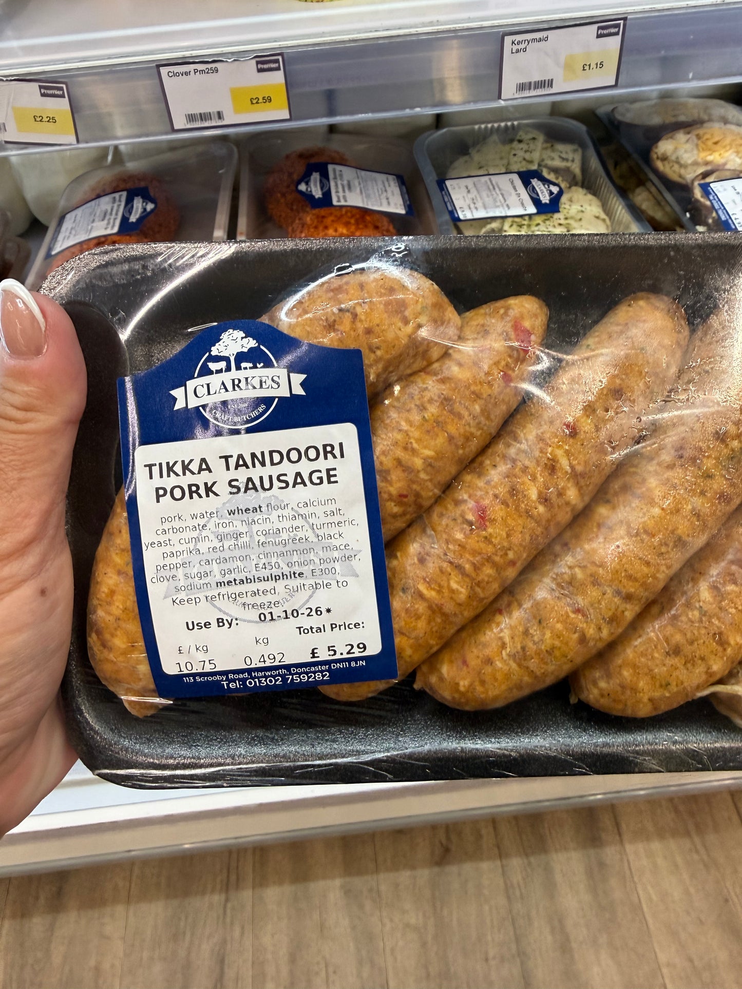 Clarkes Butchers 6 Thick Tandoori Pork Sausages