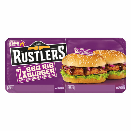 Rustlers Twin BBQ Rib Burger 290g