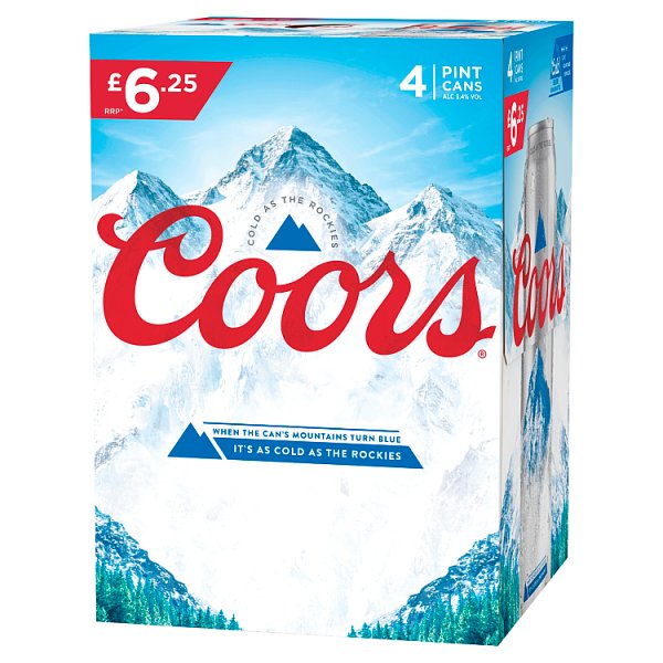 Coors Lager 4x568ml (Pint)