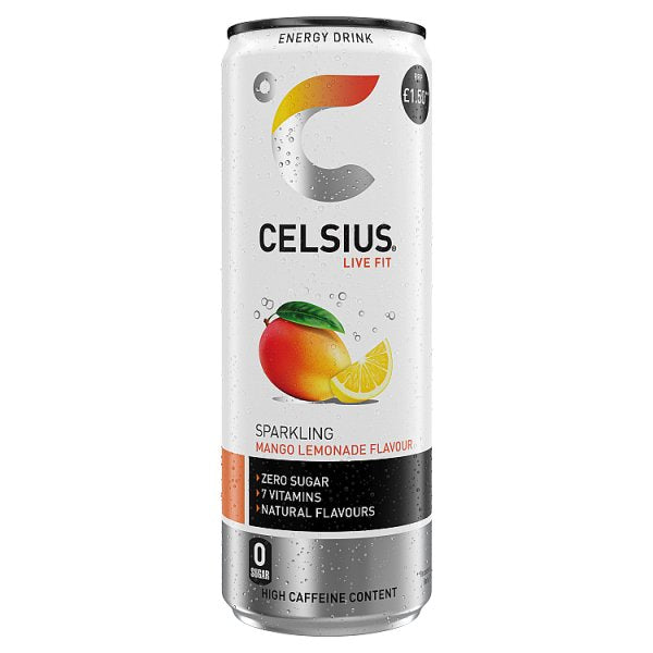 Celsius Energy Drink Sparkling Mango Lemonade 355ml