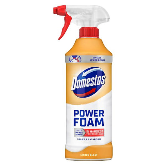 Domestos Toilet & Bathroom Cleaner Spray Power Foam Citrus Blast 450ml