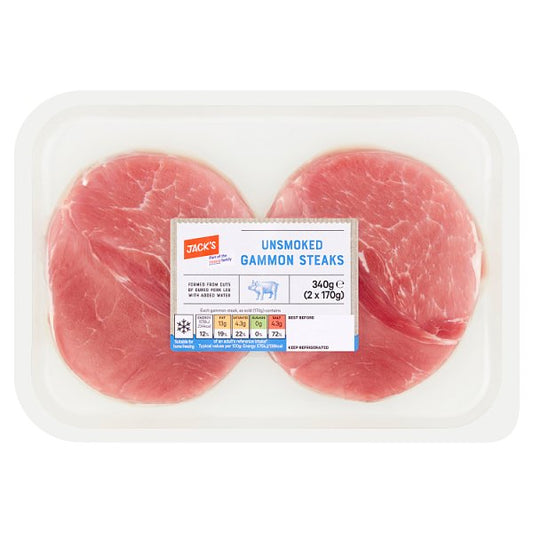 Jack's Unsmoked Gammon Steaks 340g