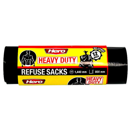 Hero Heavy Duty Refuse Sacks XL 12 Bags