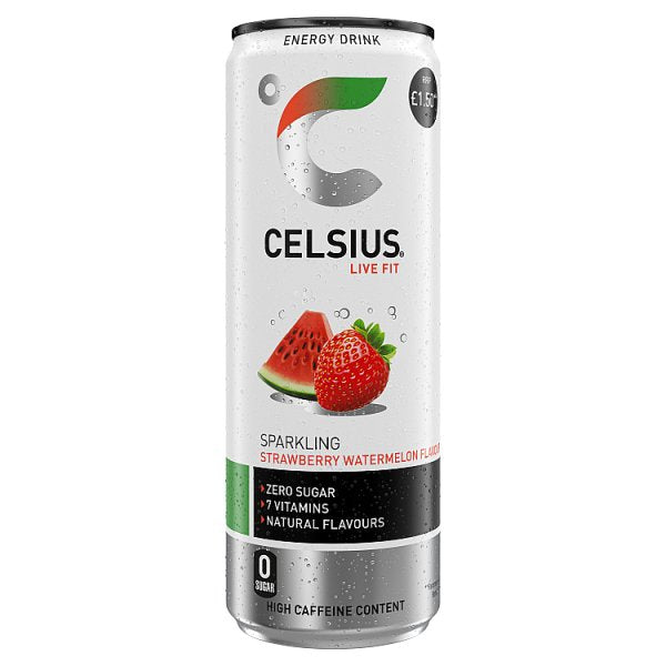 Celsius Energy Drink, Sparkling Strawberry Watermelon 355ml