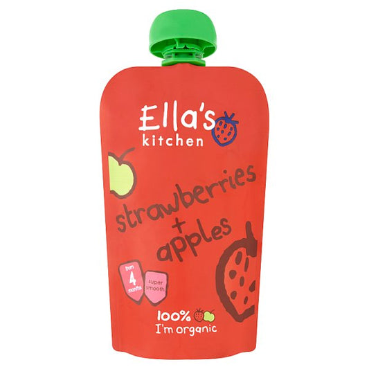 Ella's Kitchen Organic Strawberries and Apples Baby Food Pouch 4+ Months 120g