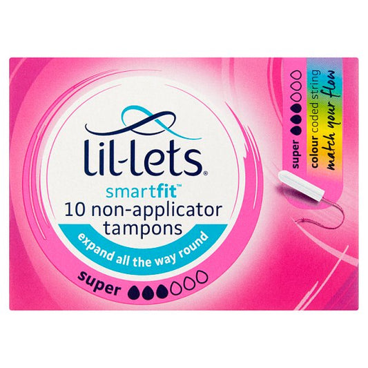 Lil-Lets Smartfit 10 Non-Applicator Tampons Super