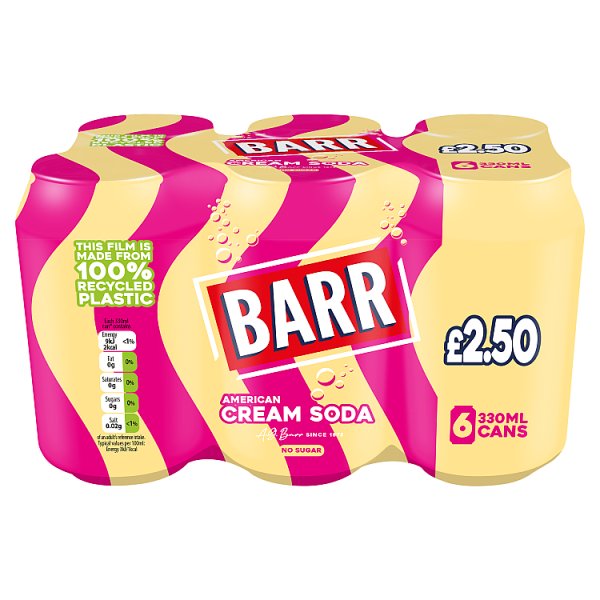 Barr American Cream Soda 6x330ml
