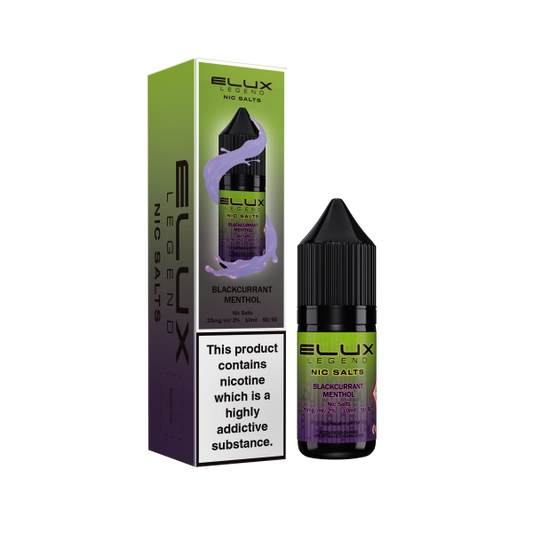 Elux Legend 10ml Nicotine Salt E-Liquids BLACKCURRANT MENTHOL 20mg Nic Salts