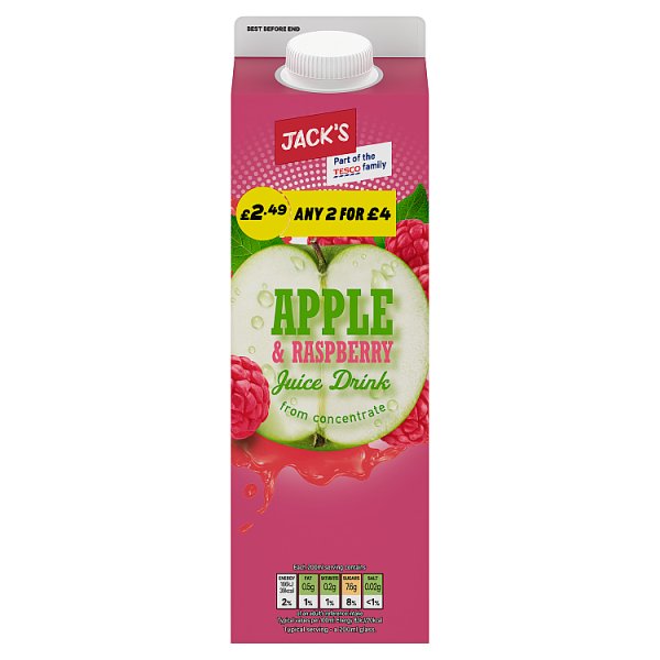 Jack's Apple & Raspberry Juice Drink from Concentrate 1 Litre