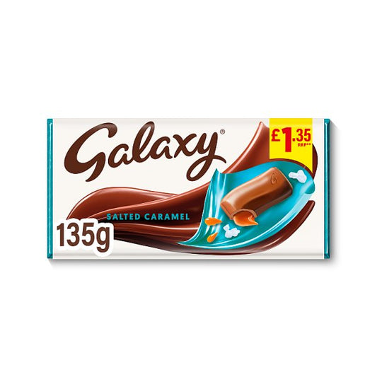 Galaxy Salted Caramel & Milk Chocolate Block Bar 135g