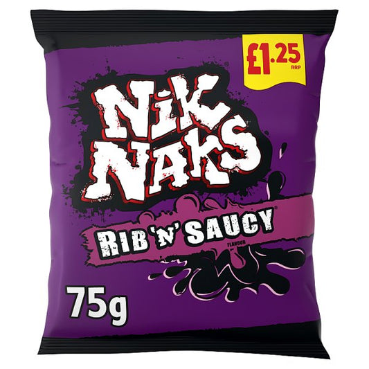 Nik Naks Rib 'N' Saucy Crisps 75g