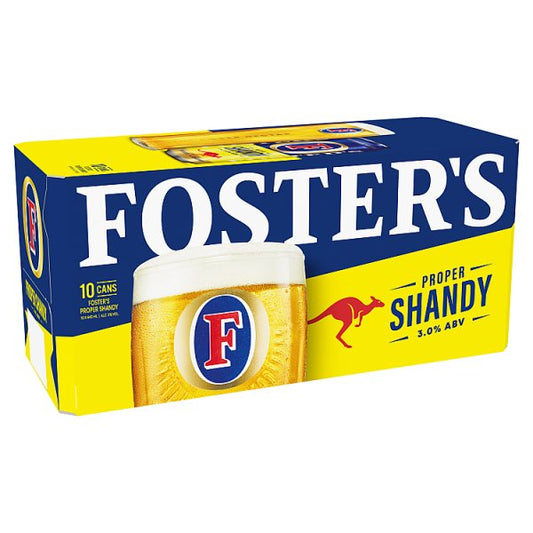 Fosters Proper Lager Shandy Beer 10x440ml