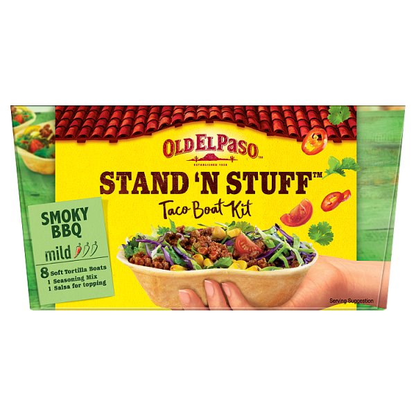 Old El Paso Stand 'N Stuff Smoky BBQ Taco Boat Kit 350g