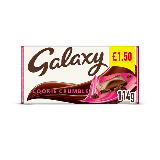 Galaxy Cookie Crumble & Milk Chocolate Block Bar 114g