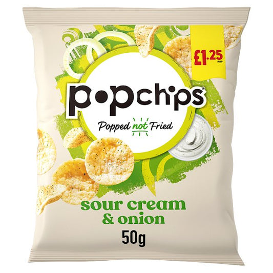 popchips Sour Cream & Onion Crisps 50g