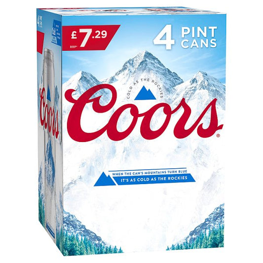 Coors Lager 4x568ml (Pint)