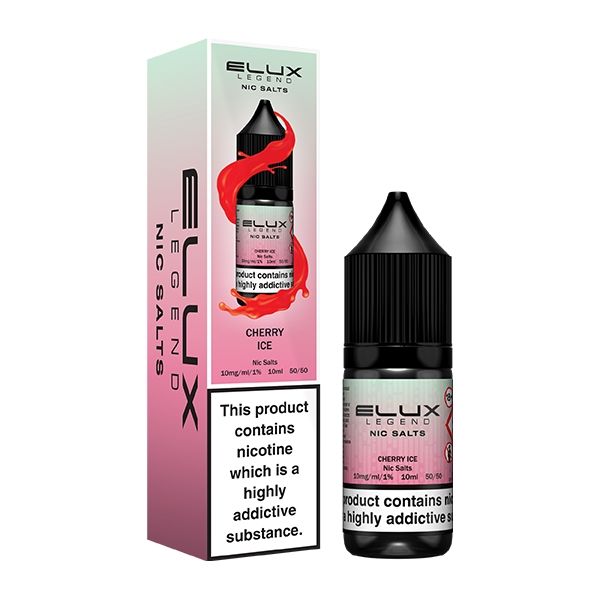 Elux Legend 10ml Nicotine Salt E-Liquids CHERRY ICE 10mg Nic Salts FULL BOX (10)