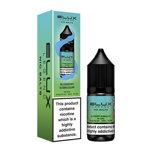 Elux Legend 10ml Nicotine Salt E-Liquids BLUEBERRY BUBBLEGUM 20mg Nic Salts