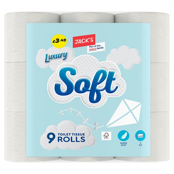 Jack's Luxury Soft Toilet Tissue 9 Rolls