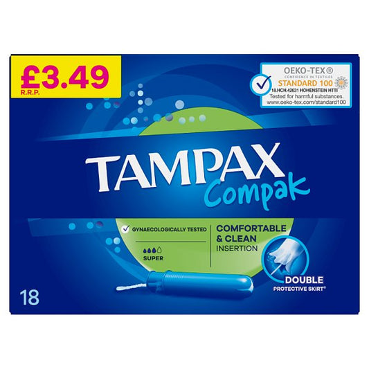 Tampax Compak Super Tampons With Applicator x18