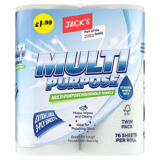 Jack's Multi-Purpose Household Towels Twin Pack