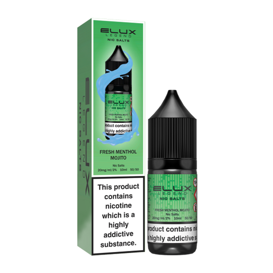 Elux Legend 10ml Nicotine Salt E-Liquids FRESH MENTHOL MOJITO 10mg Nic Salts