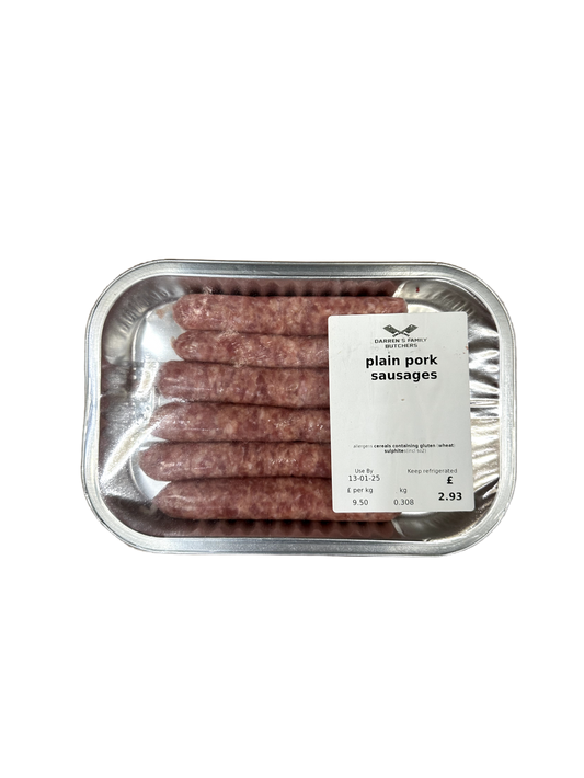 Darrens Butchers Plain Pork Sausages