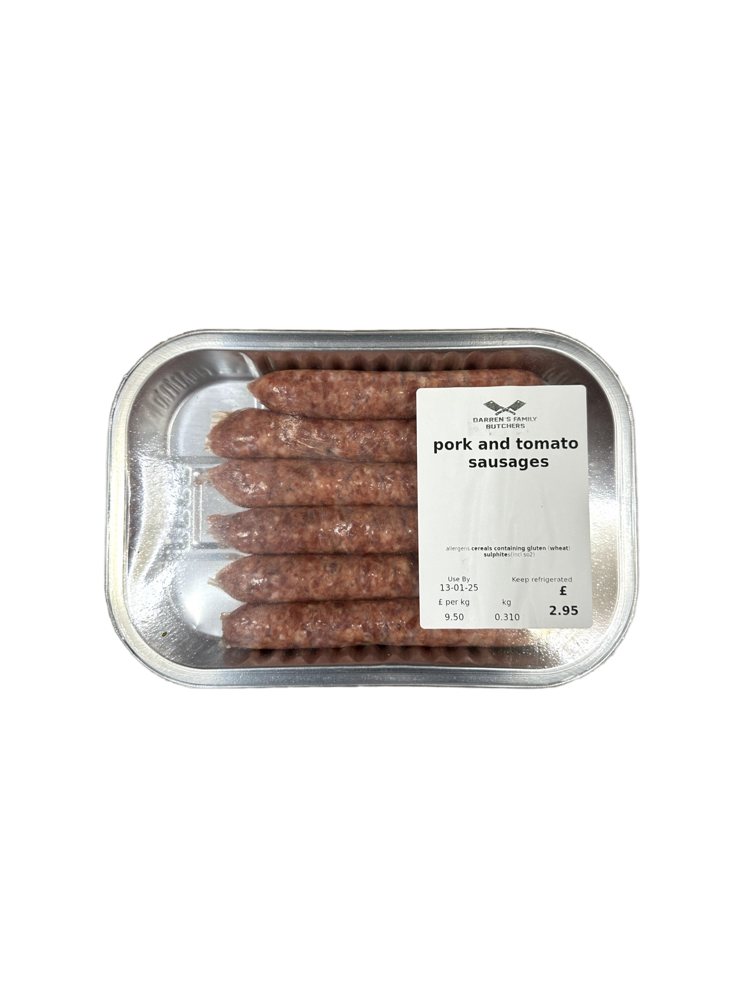 Darrens Butchers Pork & Tomato Sausages