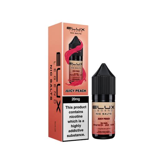 Elux Legend 10ml Nicotine Salt E-Liquids JUICY PEACH 20mg Nic Salts