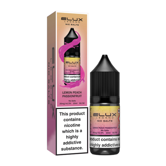 Elux Legend 10ml Nicotine Salt E-Liquids LEMON PEACH PASSIONFRUIT 10mg Nic Salts FULL BOX (10)