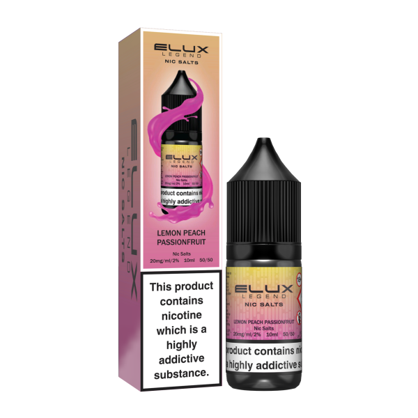 Elux Legend 10ml Nicotine Salt E-Liquids LEMON PEACH PASSIONFRUIT 20mg Nic Salts